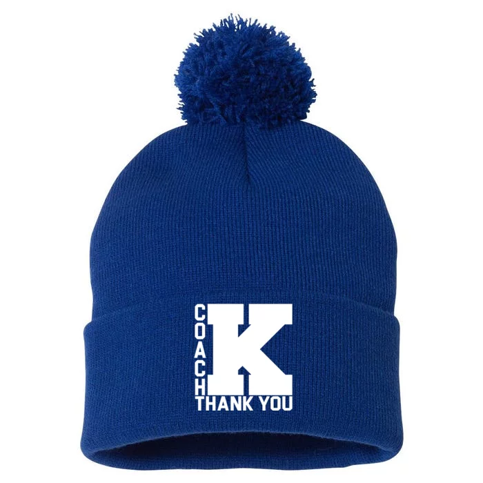 Coach K Thank You Pom Pom 12in Knit Beanie