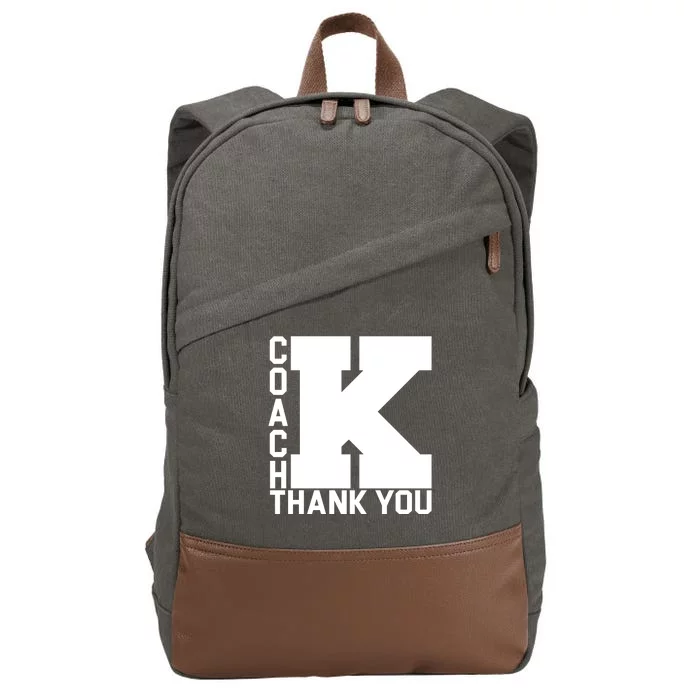 Coach K Thank You Cotton Canvas Backpack