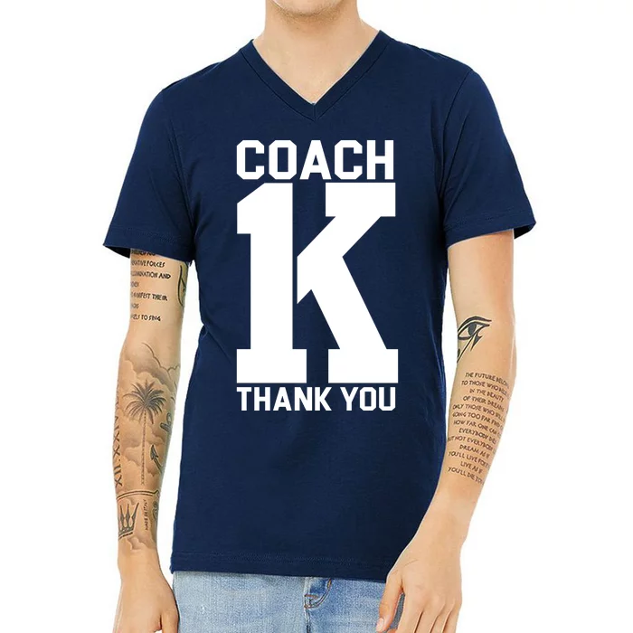 Coach K Thank You College V-Neck T-Shirt