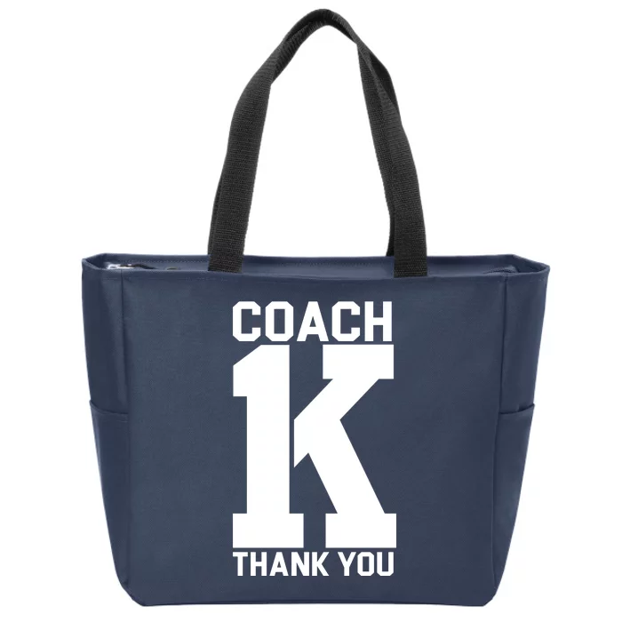 Coach K Thank You College Zip Tote Bag