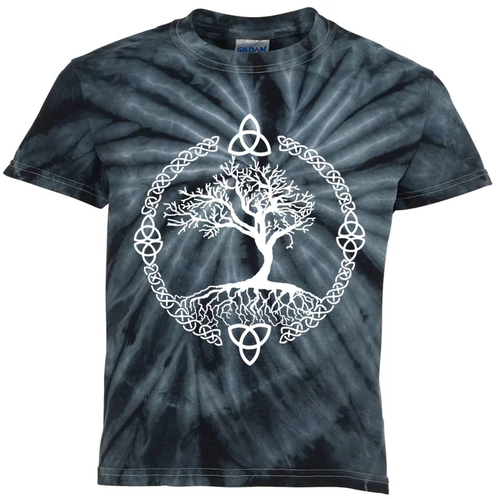 Celtic Knot Tree of Life Yggdrasill Kids Tie-Dye T-Shirt