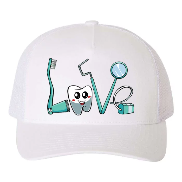 Cute Kawaii Teeth Dentist Dental Hygienist Orthodontics Gift Yupoong Adult 5-Panel Trucker Hat