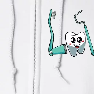 Cute Kawaii Teeth Dentist Dental Hygienist Orthodontics Gift Full Zip Hoodie