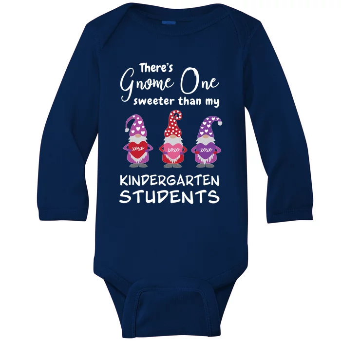 Cute Kindergarten Teacher ValentineS Day Gnomes Cute Gift Baby Long Sleeve Bodysuit