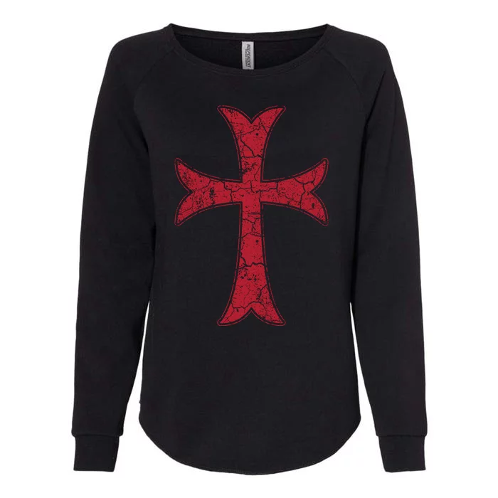 Crusader Knights Templer Cross Womens California Wash Sweatshirt