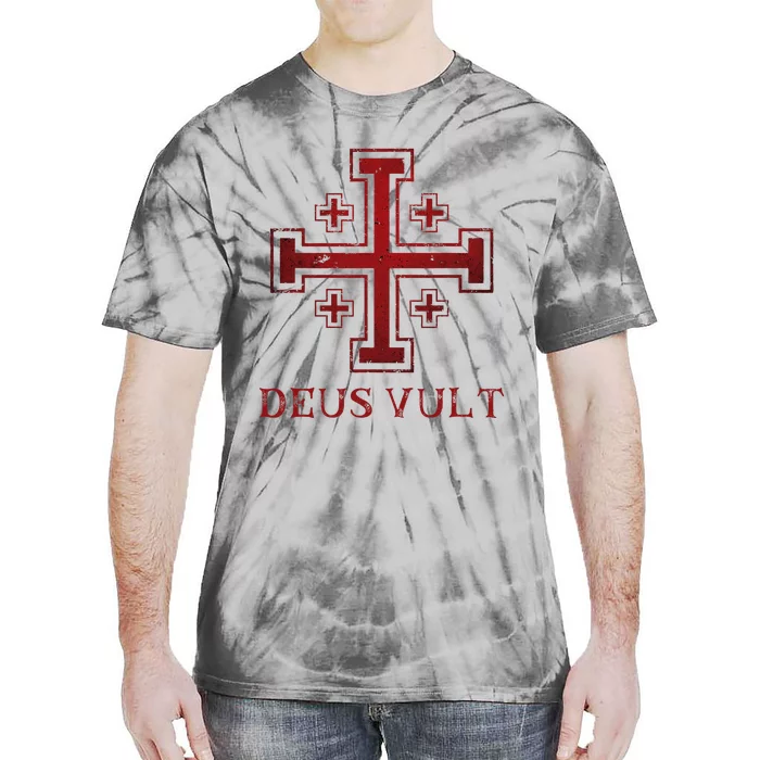 Catholic Knight Templar Crusader Cross Tie-Dye T-Shirt