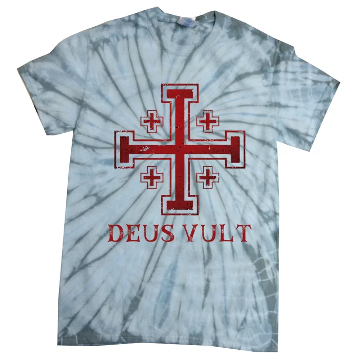 Catholic Knight Templar Crusader Cross Tie-Dye T-Shirt