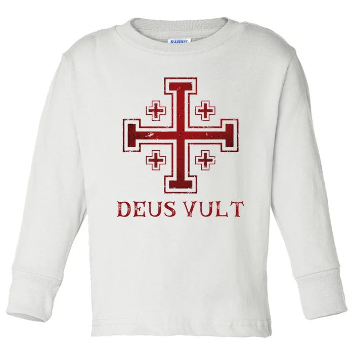 Catholic Knight Templar Crusader Cross Toddler Long Sleeve Shirt