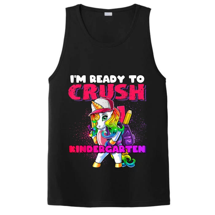 Crush Kindergarten Unicorn Backpack Back To School Girl Performance Tank