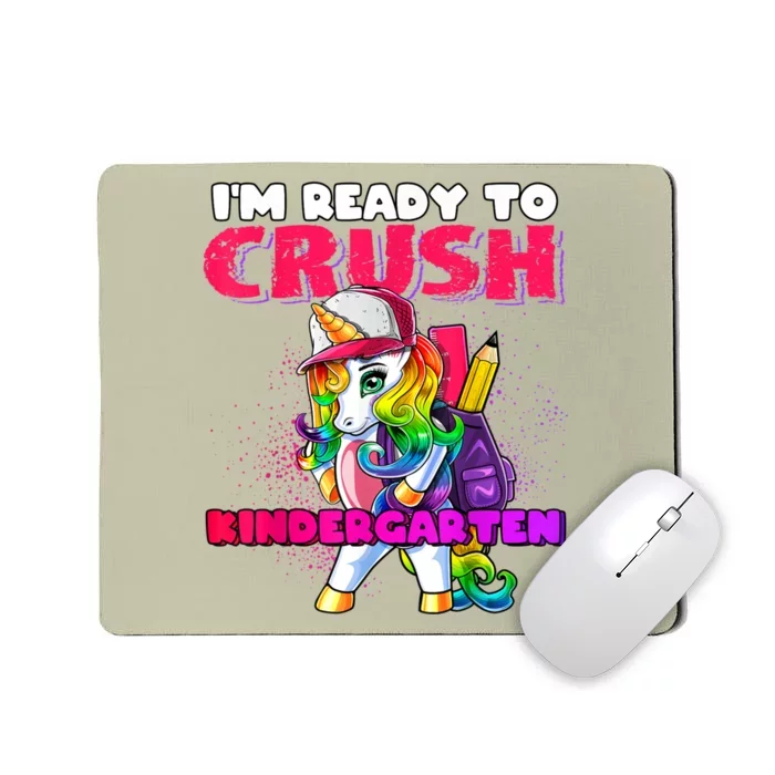 Crush Kindergarten Unicorn Backpack Back To School Girl Mousepad