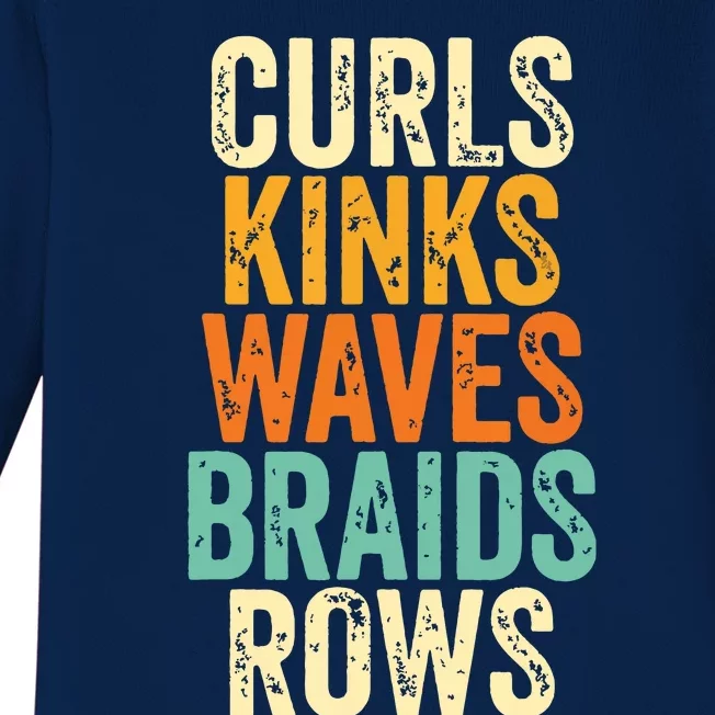 Curls Kinks Waves Braids Rows Baby Long Sleeve Bodysuit