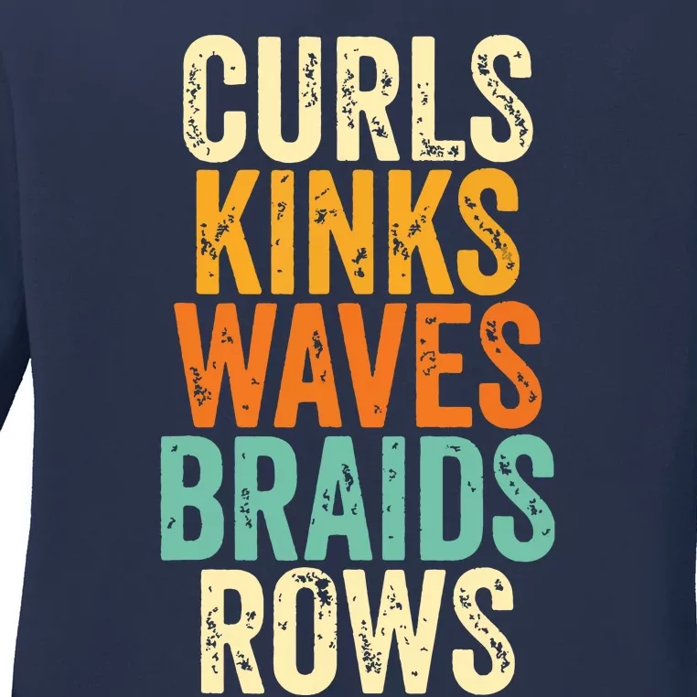 Curls Kinks Waves Braids Rows Ladies Long Sleeve Shirt