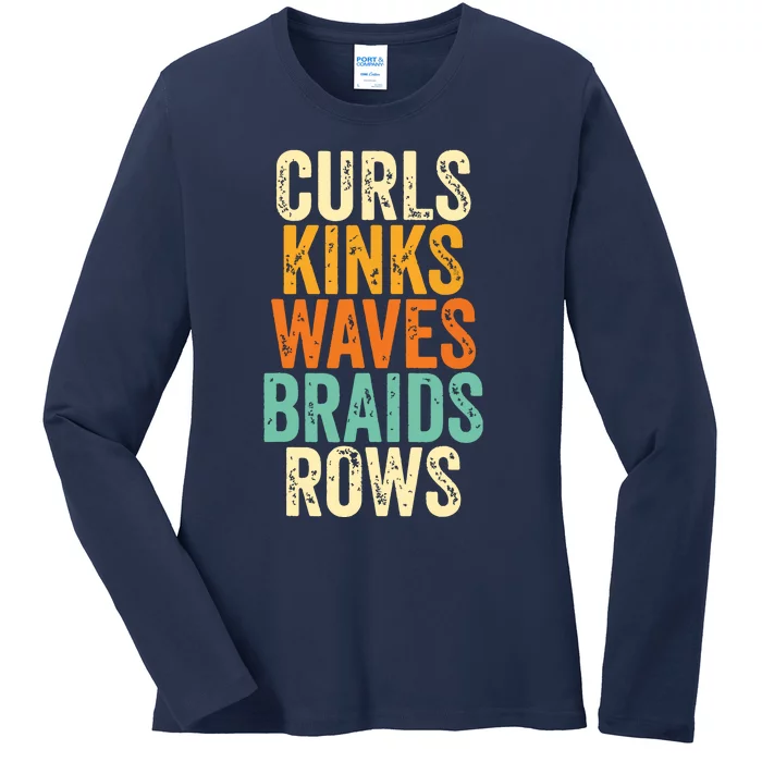 Curls Kinks Waves Braids Rows Ladies Long Sleeve Shirt