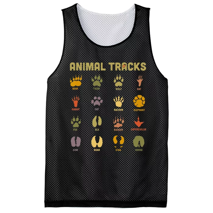 Childrens Kids Wild Animal Tracks Childrens Learning Design Mesh Reversible Basketball Jersey Tank