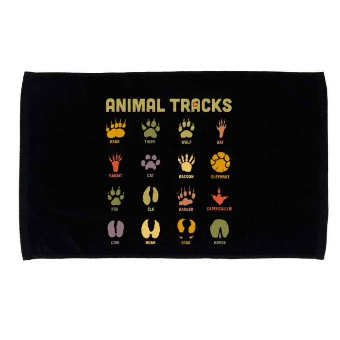 Childrens Kids Wild Animal Tracks Childrens Learning Design Microfiber Hand Towel