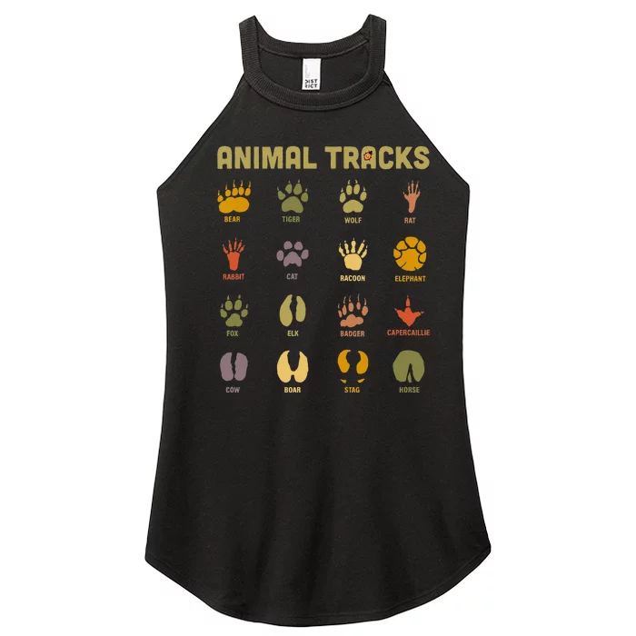 Childrens Kids Wild Animal Tracks Childrens Learning Design Women’s Perfect Tri Rocker Tank