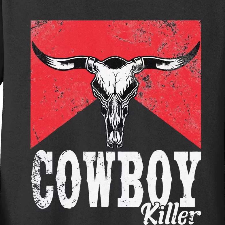 Cowboy Killer Western Cowgirl Cowboy Killers Bull Horn Kids Long Sleeve Shirt