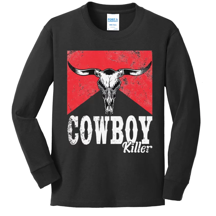 Cowboy Killer Western Cowgirl Cowboy Killers Bull Horn Kids Long Sleeve Shirt