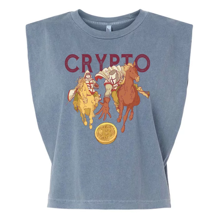 Crypto Knight Warrior Bitcoin Garment-Dyed Women's Muscle Tee