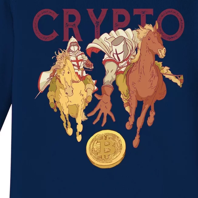 Crypto Knight Warrior Bitcoin Baby Long Sleeve Bodysuit