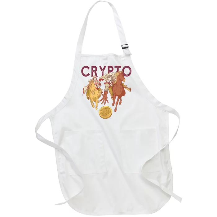 Crypto Knight Warrior Bitcoin Full-Length Apron With Pocket