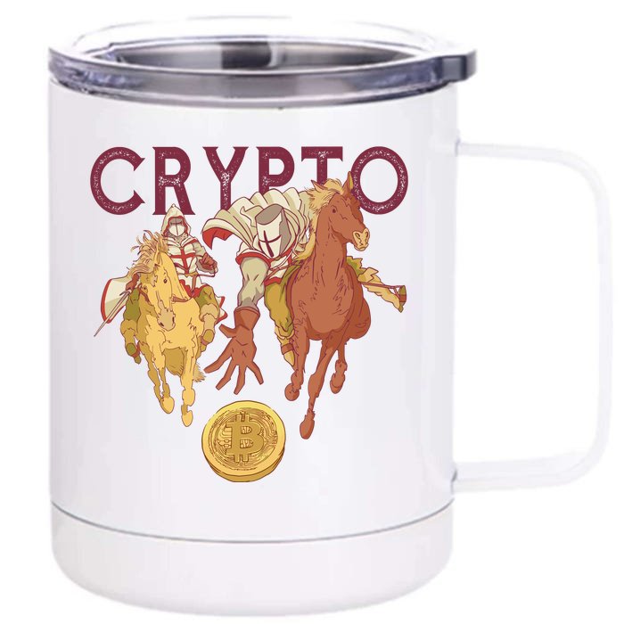 Crypto Knight Warrior Bitcoin Front & Back 12oz Stainless Steel Tumbler Cup