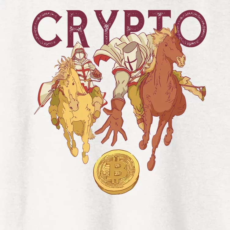 Crypto Knight Warrior Bitcoin Women's Crop Top Tee