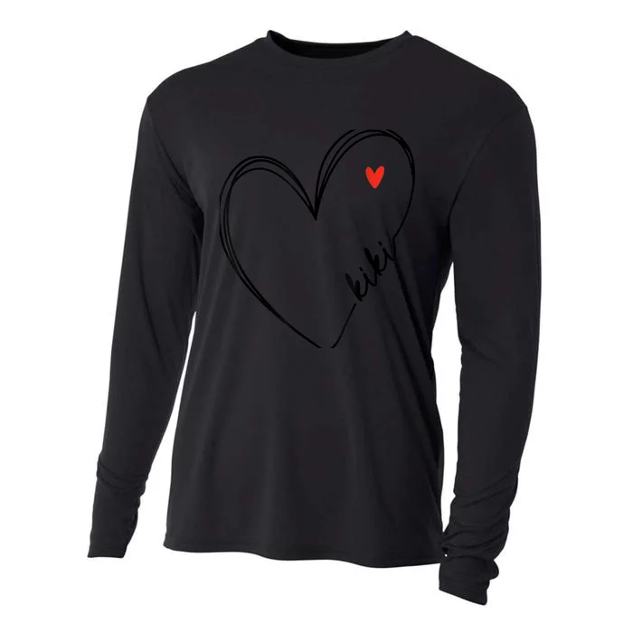 Cute kiki With Heart Girl Wo Mom Mother Cooling Performance Long Sleeve Crew