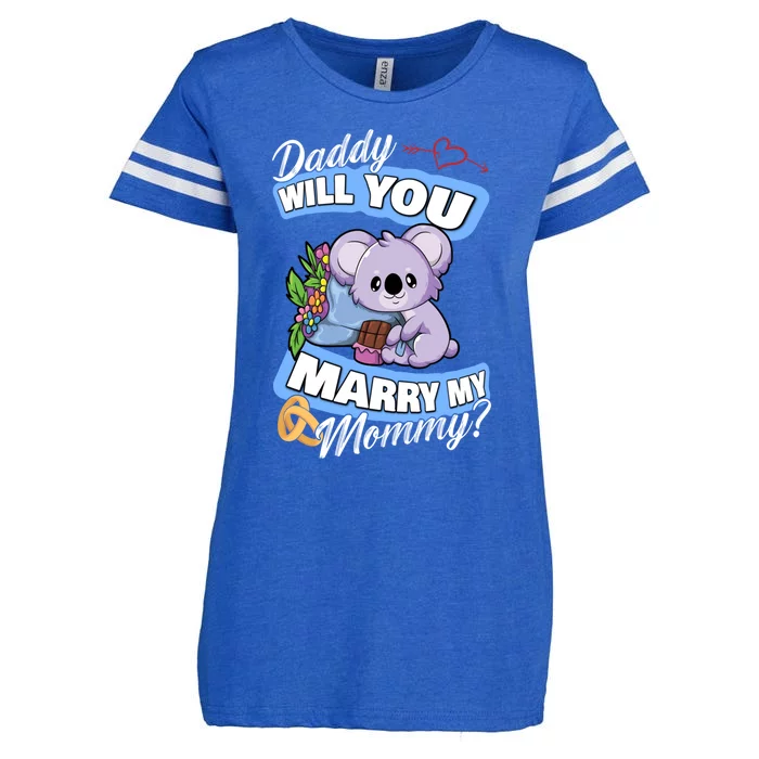 Cute Koala Wedding Offer Daddy Will You Marry My Mommy Funny Gift Enza Ladies Jersey Football T-Shirt