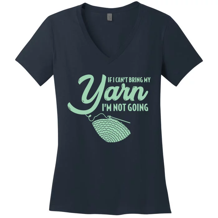 Crocheting Knitting Yarn Women's V-Neck T-Shirt