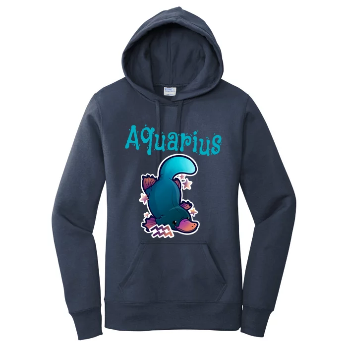 Cute Kawaii Zodiac Aquarius Platypus Astrology Horoscope Gift Women's Pullover Hoodie