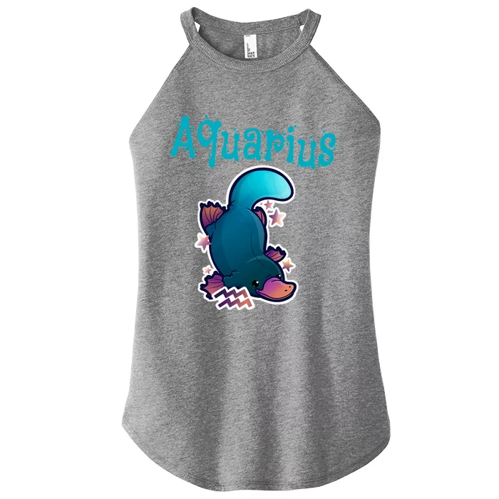 Cute Kawaii Zodiac Aquarius Platypus Astrology Horoscope Gift Women’s Perfect Tri Rocker Tank