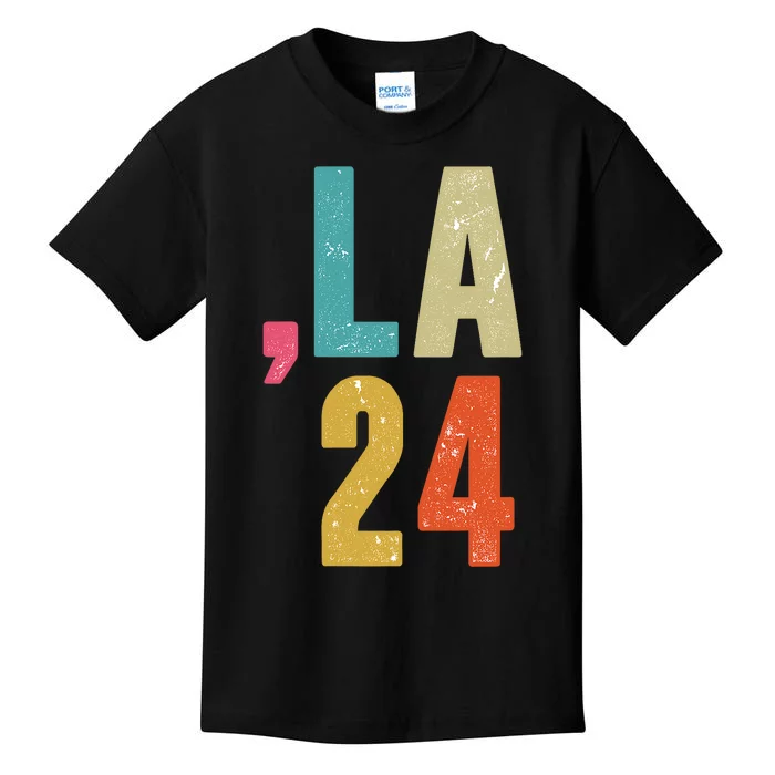 Comma La 24 Kamala 2024 Fun Retro Style Kids T-Shirt