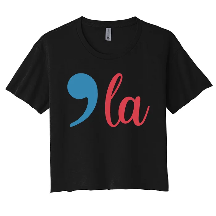 Comma La 2024 Funny Women's Crop Top Tee