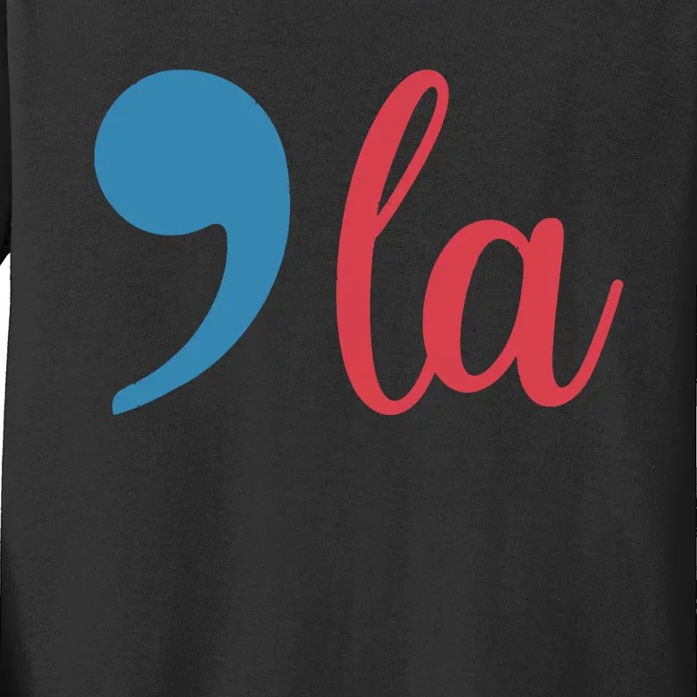 Comma La 2024 Funny Kids Long Sleeve Shirt