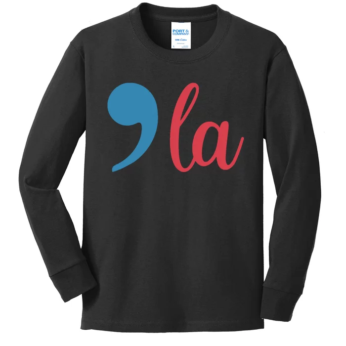 Comma La 2024 Funny Kids Long Sleeve Shirt