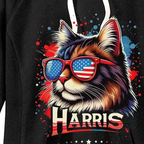 Cat Ladies 2024 Kamala Harris The Presidential Campaign Women's Fleece Hoodie