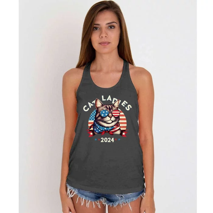 Cat Ladies 2024 The Presidential Campaign Kamala Harris 2024 Women's Knotted Racerback Tank