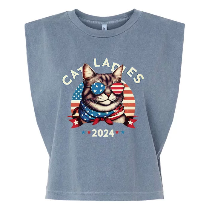 Cat Ladies 2024 The Presidential Campaign Kamala Harris 2024 Garment-Dyed Women's Muscle Tee