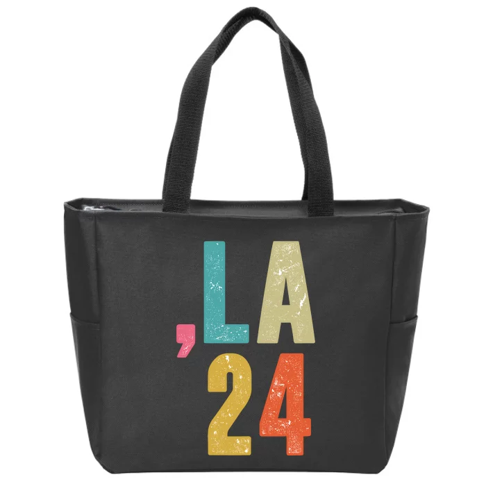 Comma La 24 Kamala 2024 Fun Retro Style Zip Tote Bag