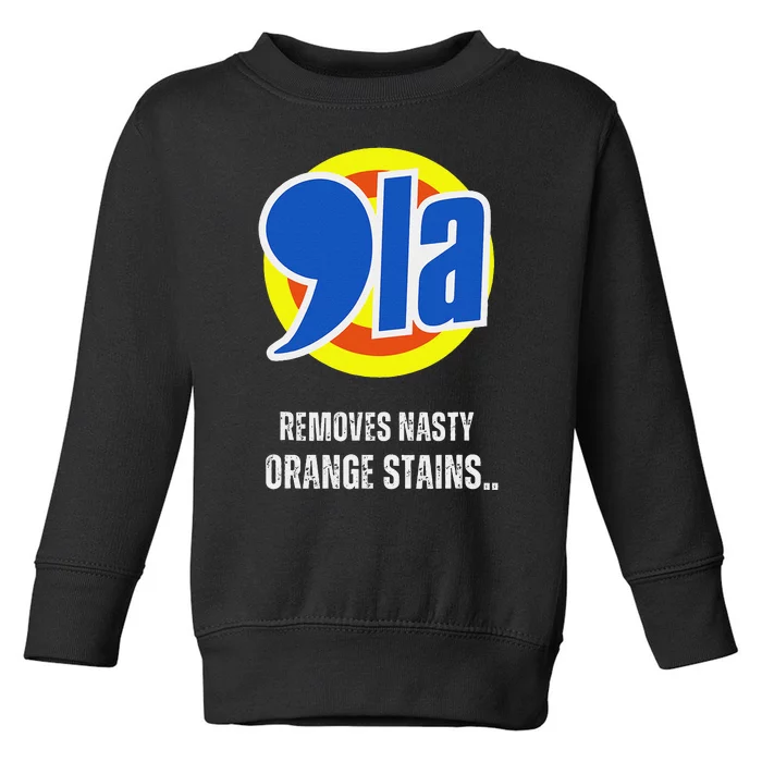 Comma La 2024 Funny Orange Trump Toddler Sweatshirt