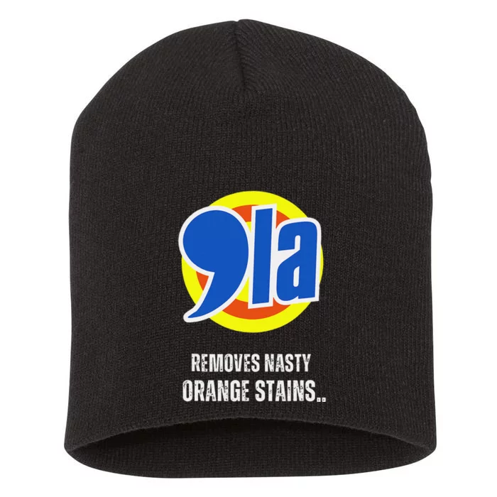 Comma La 2024 Funny Orange Trump Short Acrylic Beanie