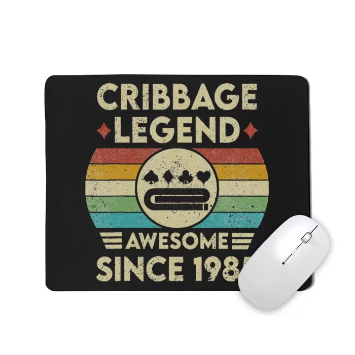 Cribbage Legend 37 Years Old Awesome Since 1985 Cribbage Mousepad