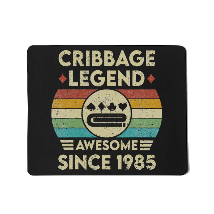 Cribbage Legend 37 Years Old Awesome Since 1985 Cribbage Mousepad