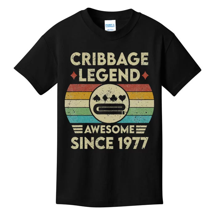 Cribbage Legend 45 Years Old Awesome Since 1977 Cribbage Kids T-Shirt