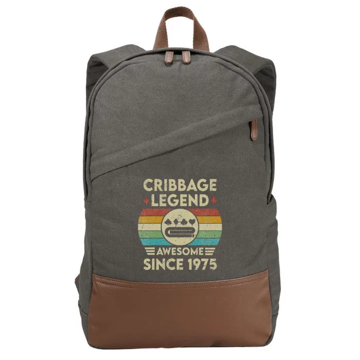 Cribbage Legend 47 Years Old Awesome Since 1975 Cribbage Cotton Canvas Backpack