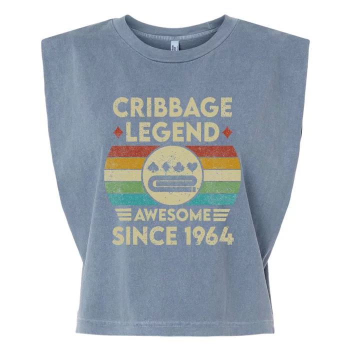 Cribbage Legend 58 Years Old Awesome Since 1964 Cribbage Garment-Dyed Women's Muscle Tee