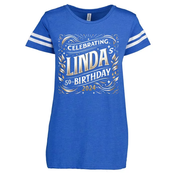 Celebrating LindaS 50th Birthday 2024 Enza Ladies Jersey Football T-Shirt