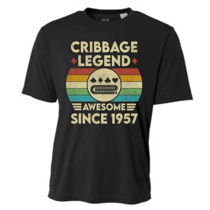 Cribbage Legend 65 Years Old Awesome Since 1957 Cribbage Cooling Performance Crew T-Shirt