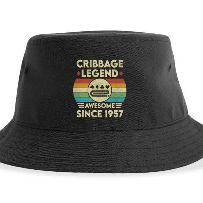 Cribbage Legend 65 Years Old Awesome Since 1957 Cribbage Sustainable Bucket Hat